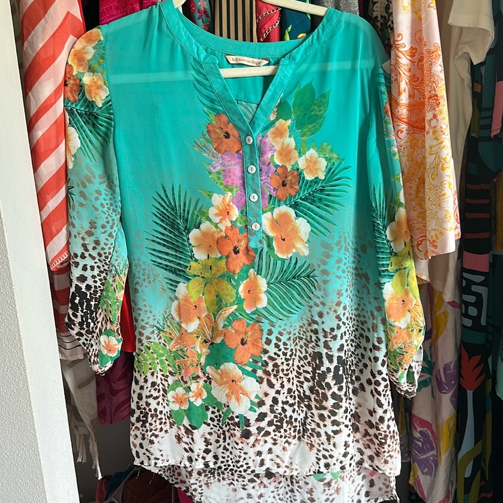 Soft Surroundings Sheer Blouse